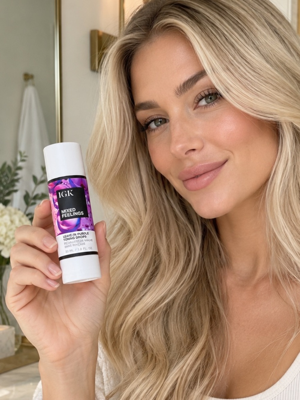 💜 IGK Mixed Feelings Leave-In Purple Toning Drops brassiness Neutralizer Blonde